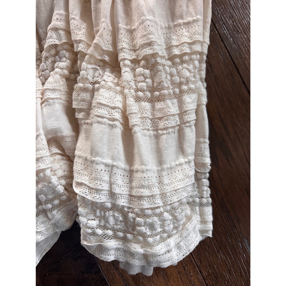 Torrid Ivory Lace Tiered Maxi Dress Womens 18 Sleeveless Ruffle Pom Pom Boho - Picture 4 of 6